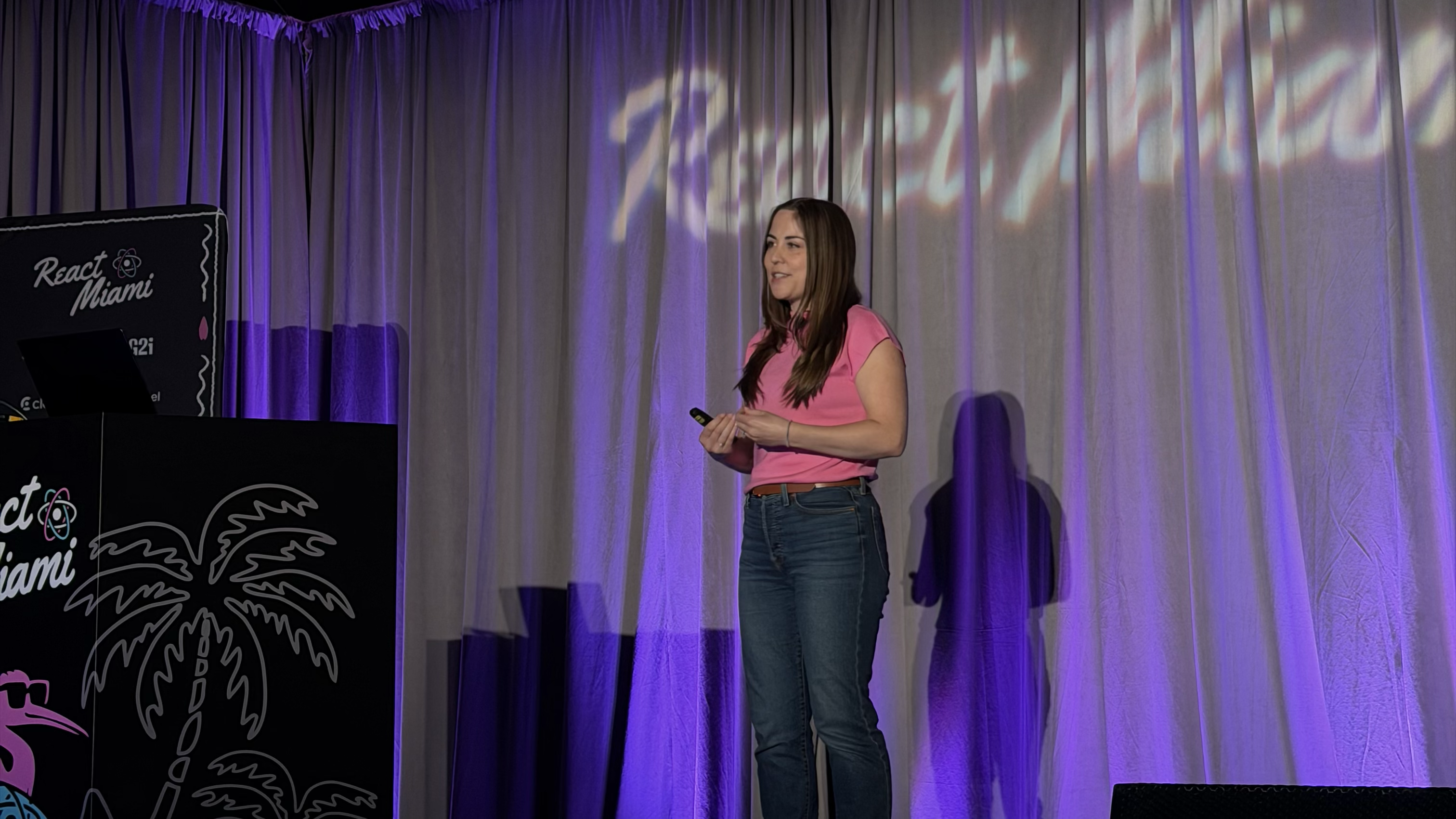 Christina on stage at React Miami